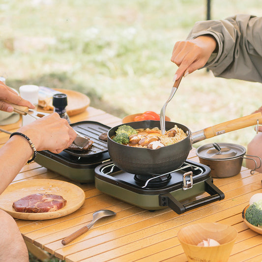 Double Fire Folding Gas Stove For Outdoor Portable Picnic